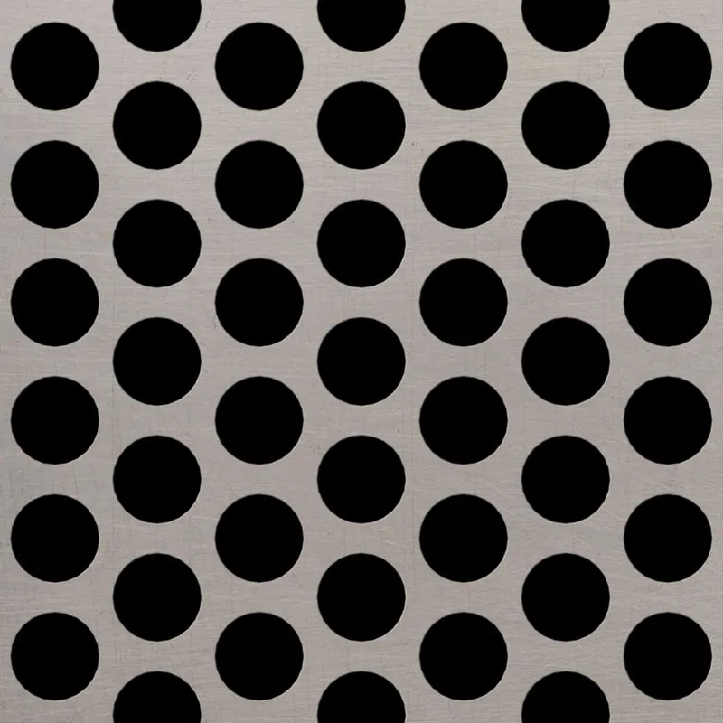 RO-180 Round Staggered Perforated Stainless Steel Sheet