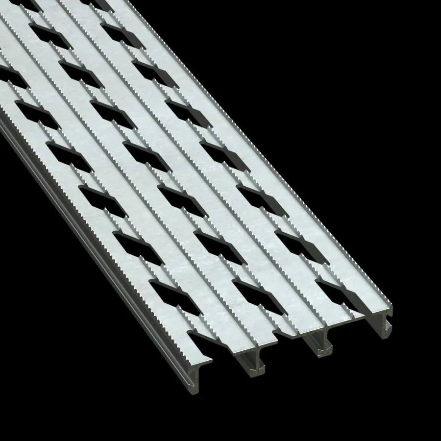 PLA109 ألمنيوم 6061-T6 ماسي مسنن (0.140" ارتفاع) 6" بعرض لوح متشابك مبثوق شبك
