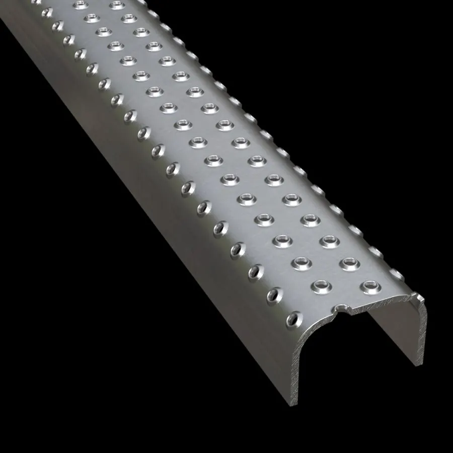 PLA083 ألمنيوم 5052-H32 مقاوم للانزلاق 2-1/4" بعرض لوح درجة سلم شبك
