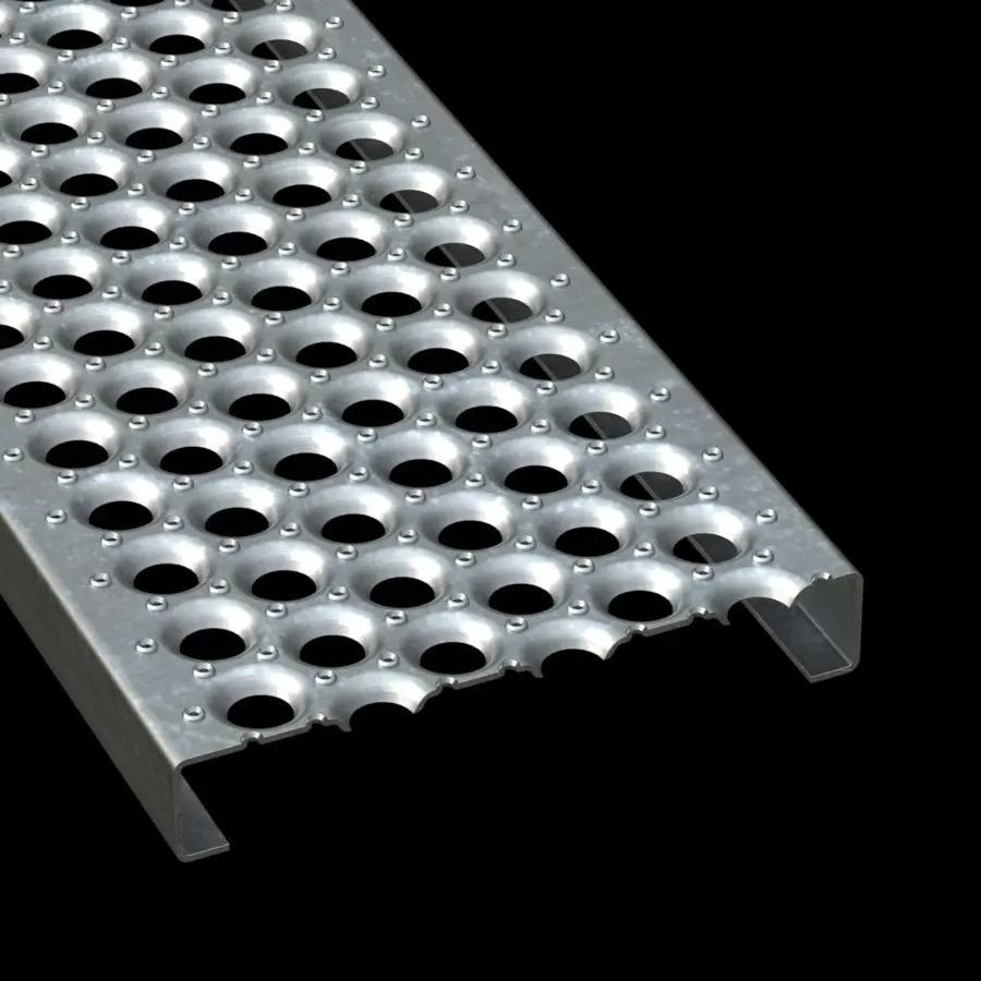 Detalle del producto de rejilla industrial PLA151 acero pregalvanizado antideslizante 12" Wide plank rejilla