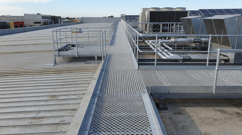 Rooftop Maintenance Safety Walkway and Platform System