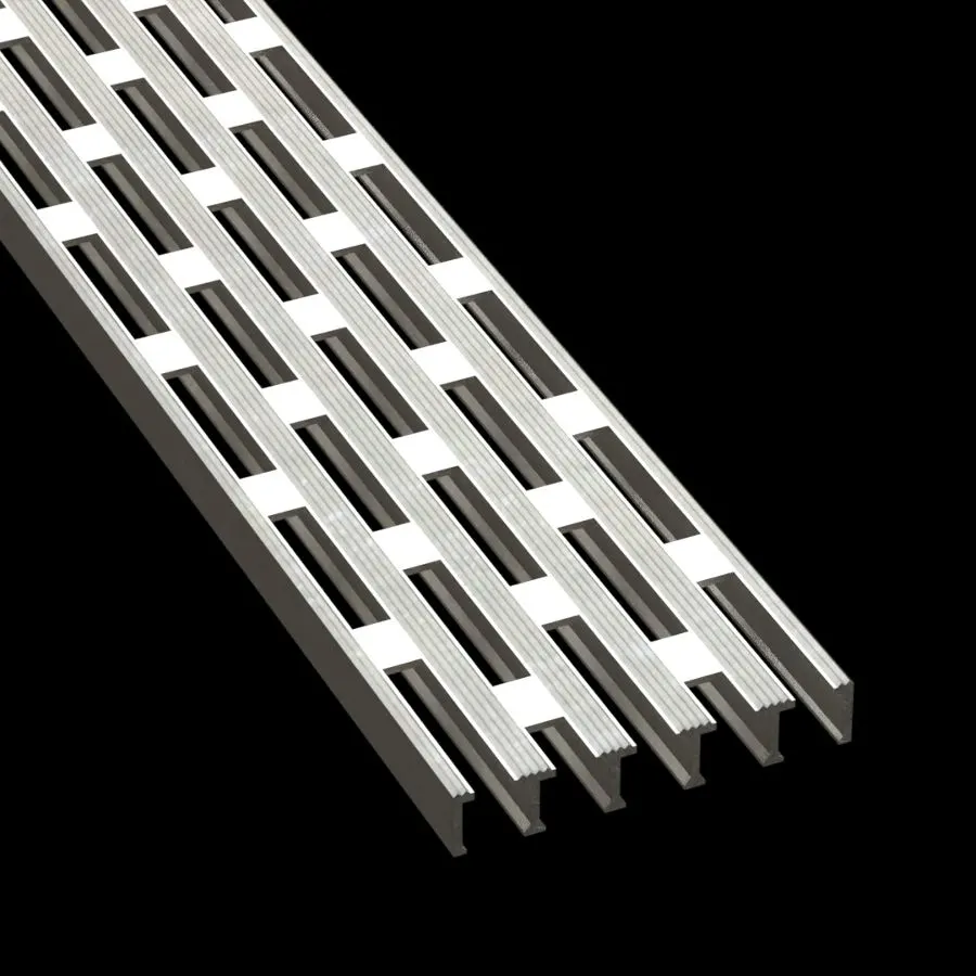 PLA110 6063-T6 Aluminum Grooved 6" Wide HD Extruded Plank Grating industrial grating product detail