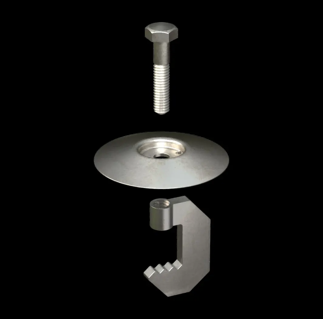 ACC062 316 Stainless Steel Type RSCGC1C Hold-Down Clip for FRP Grating thumbnail 2