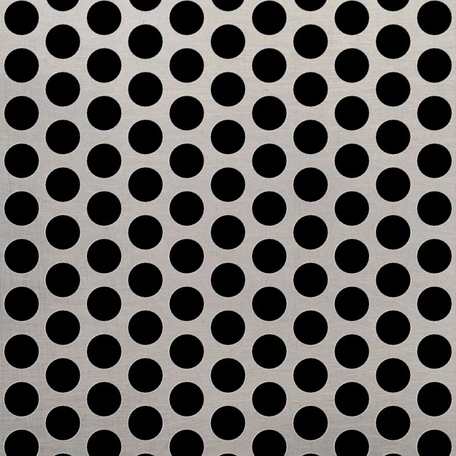 RO-195 Round Staggered Perforated Stainless Steel Sheet