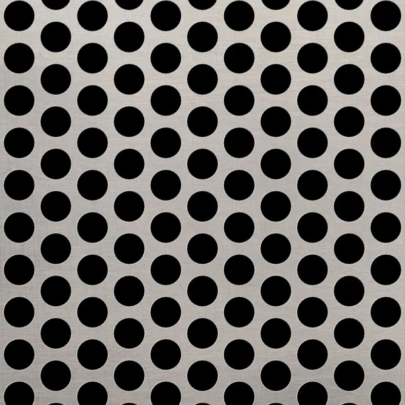 RO-195 Round Staggered Perforated Stainless Steel Sheet