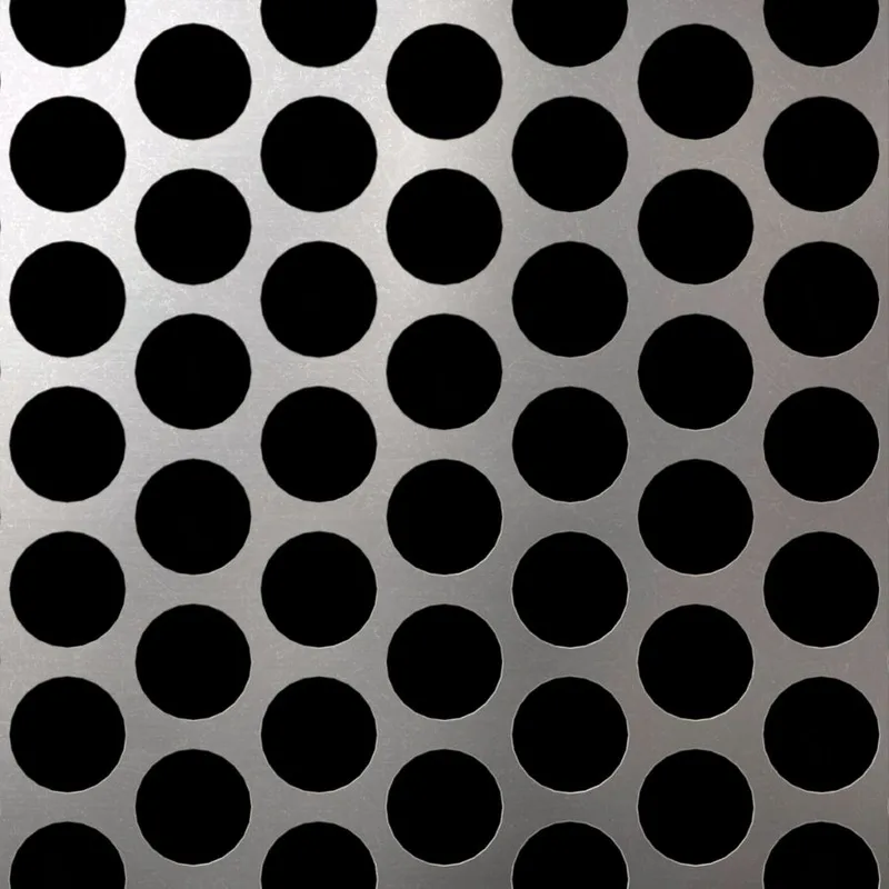 RO-150 Round Staggered Perforated Stainless Steel Sheet Mill Finish