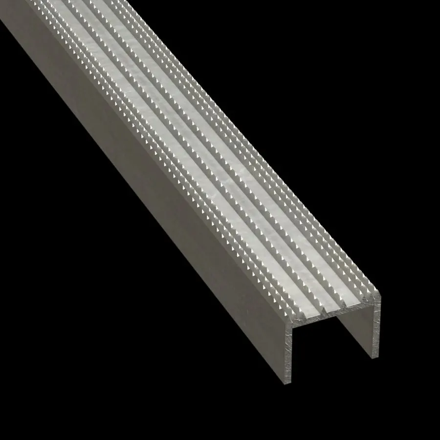 PLA145 aluminio 6061-T6 diamantado dentado (0.140" altura) 1-13/16" Wide plank extruido para peldaño de