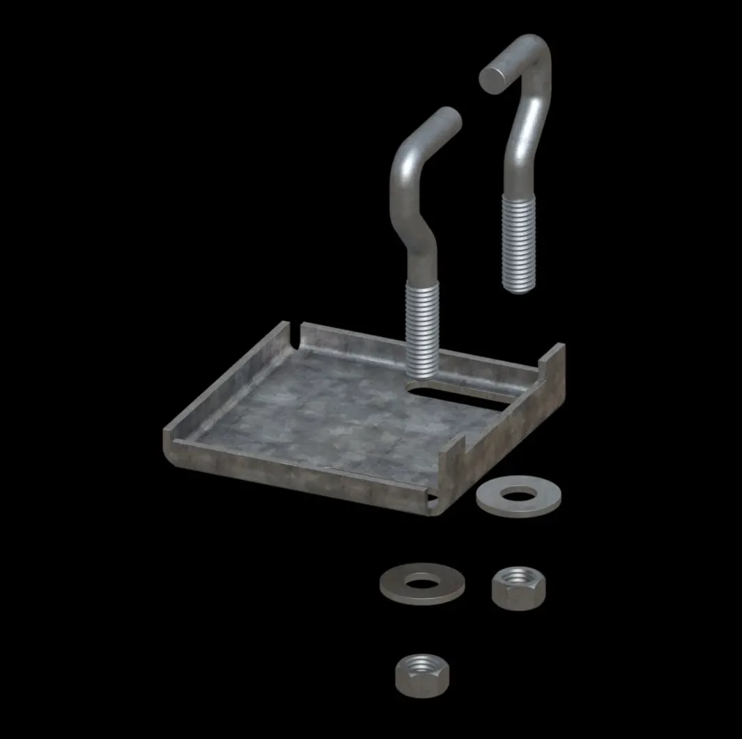 miniatura ACC125 ACA-20 assieme ancoraggio e morsetto per grigliato plank 2