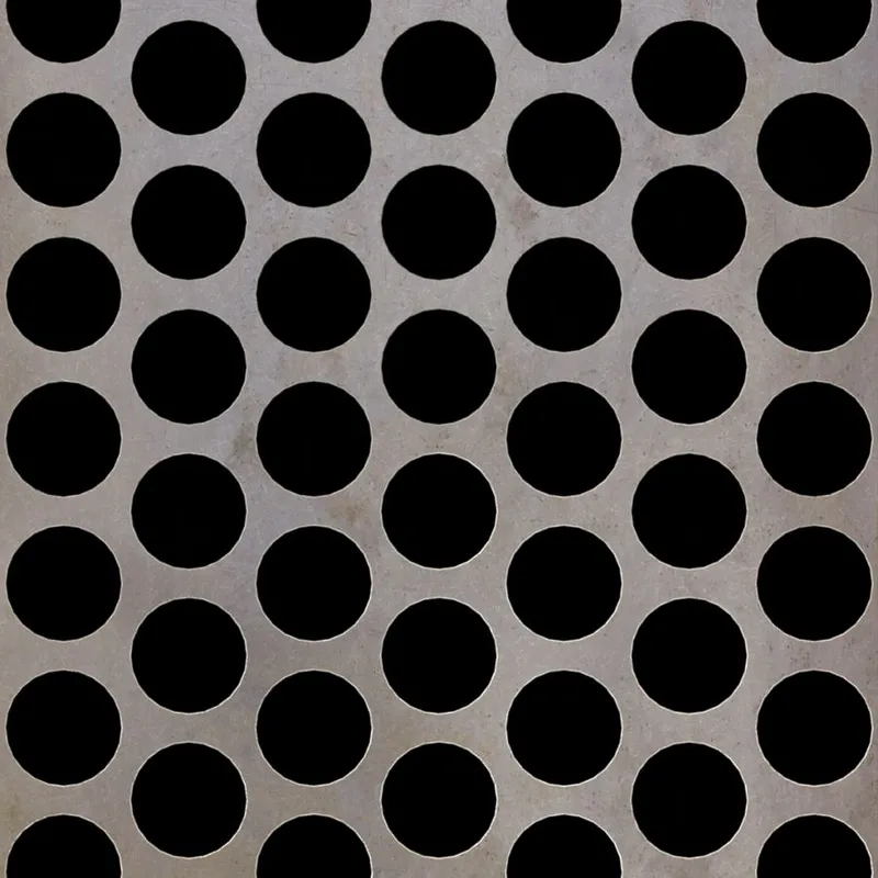 RO-144 Round Staggered Perforated Carbon Steel Sheet Mill Finish