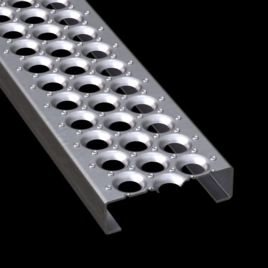 تفاصيل منتج شبك صناعي PLA111 ألمنيوم 5052-H32 مقاوم للانزلاق 7" بعرض لوح شبك