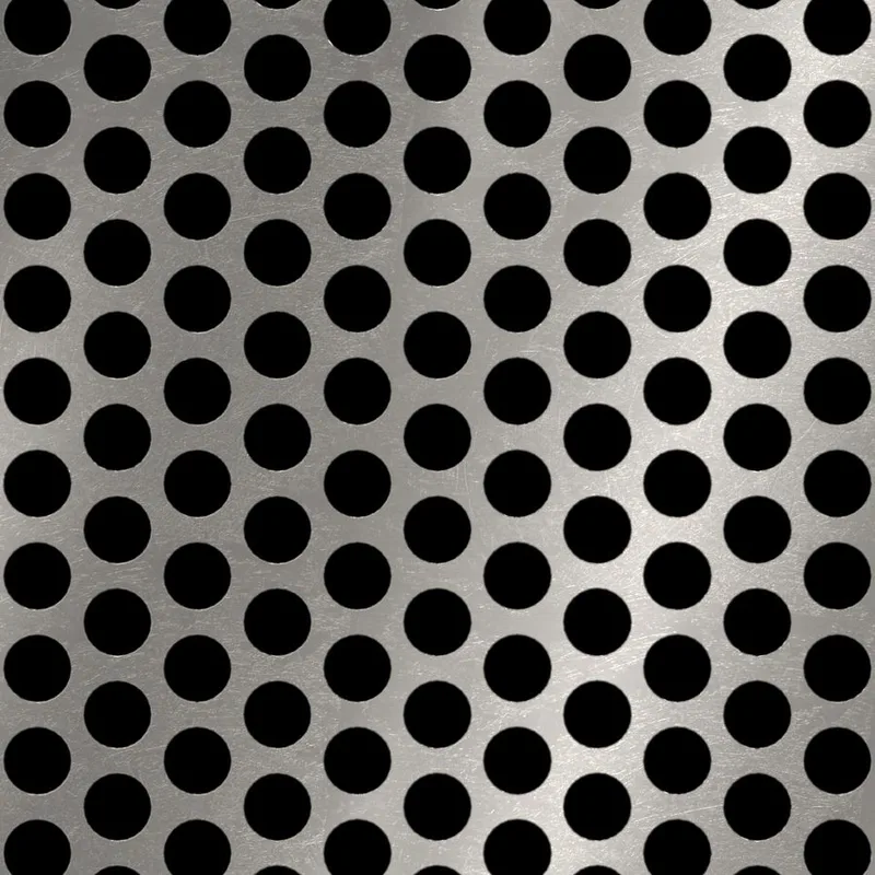 RO-166 Round Staggered Perforated Stainless Steel Sheet