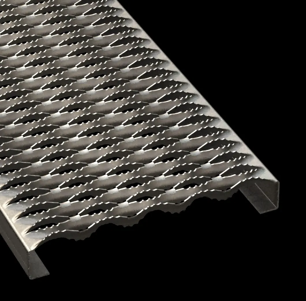 PLA101 aluminio 5052-H32 dentado 11-3/4" Wide plank rejilla