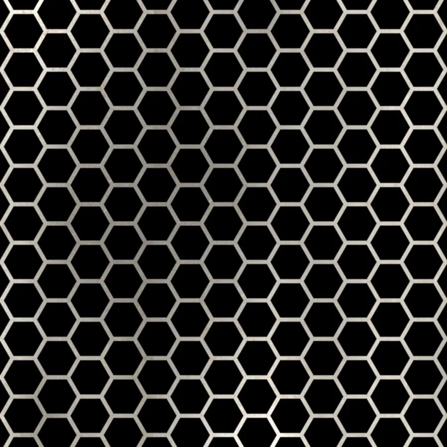 HE-002 Hexagon Staggered Perforated Metal Sheet