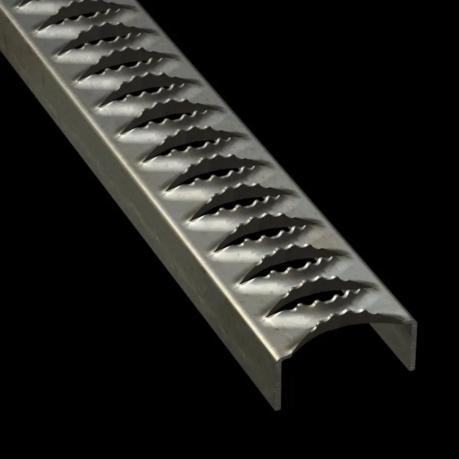 PLA093 HRPO Carbon Steel Serrated 2-1/2" Wide Ladder Rung Plank Grating